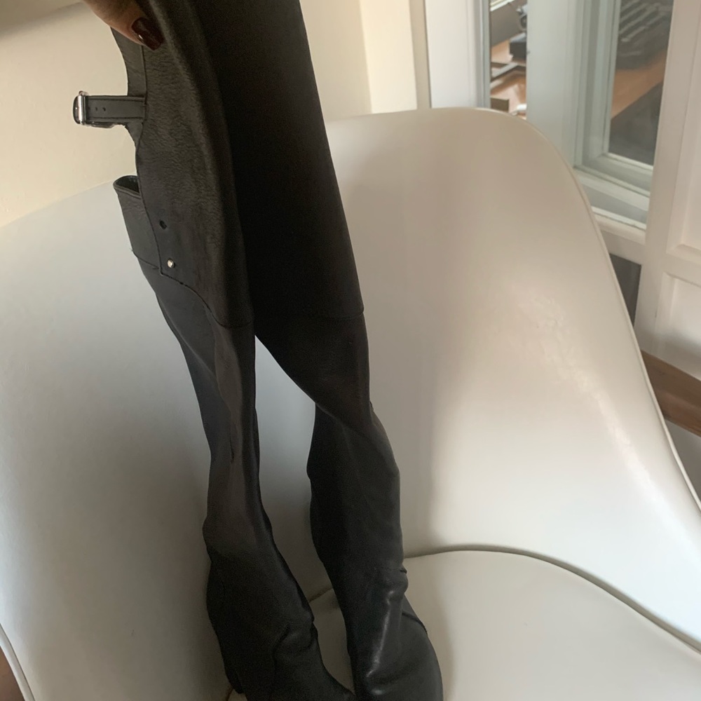 Philip Lim OTK leather boots - black, size 38